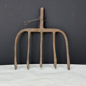 Vintage Primitive Fishing 5 Tine Prong Fork Spear Head